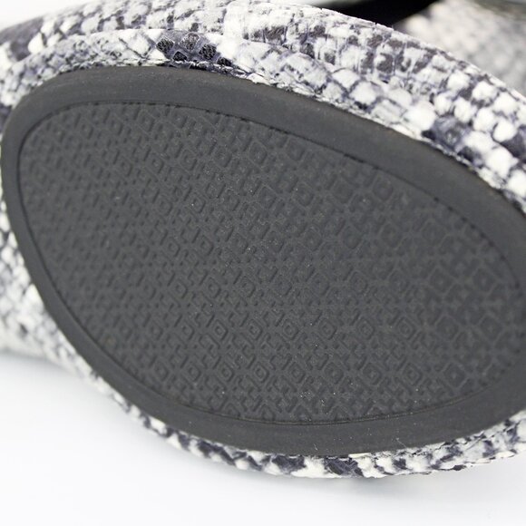 Tory Burch Pink 'Minnie' Travel Snake Print Leather Reva Ballet Flats: Size 10.5 - Picture 5 of 11